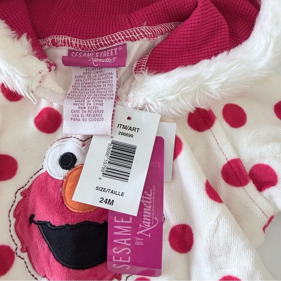 NWT Elmo Polka Dot Hooded Dress by Nannette Size 24M - Picture 5 of 8